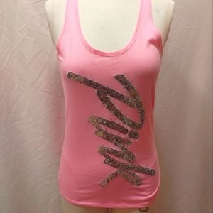 PINK brand bling tank top pink with silver blind PINK logo